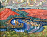 landscape with pink fields